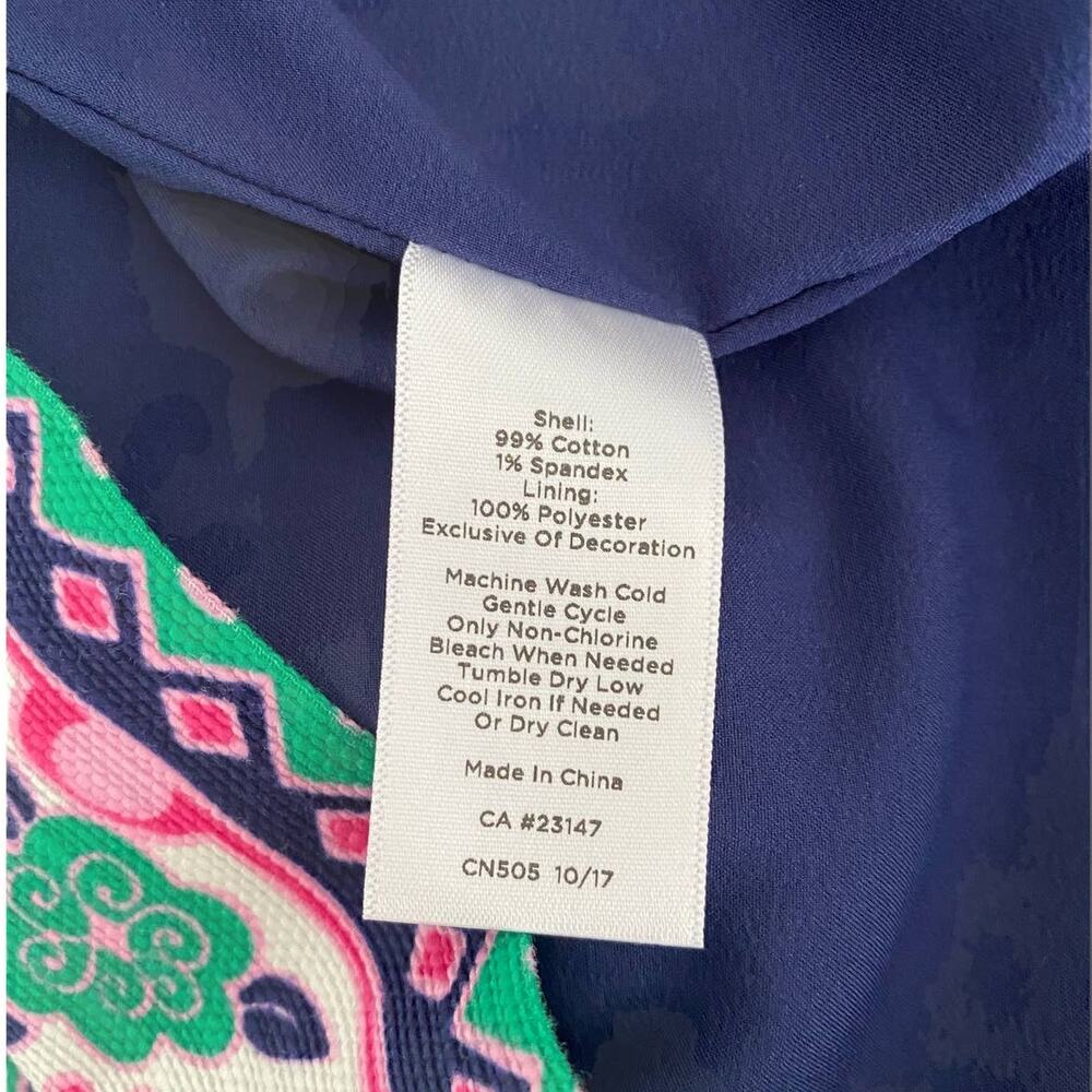 Talbots Womens Sleeveless Floral Sheath Dress Blue Green Pink 10P - Picture 6 of 7